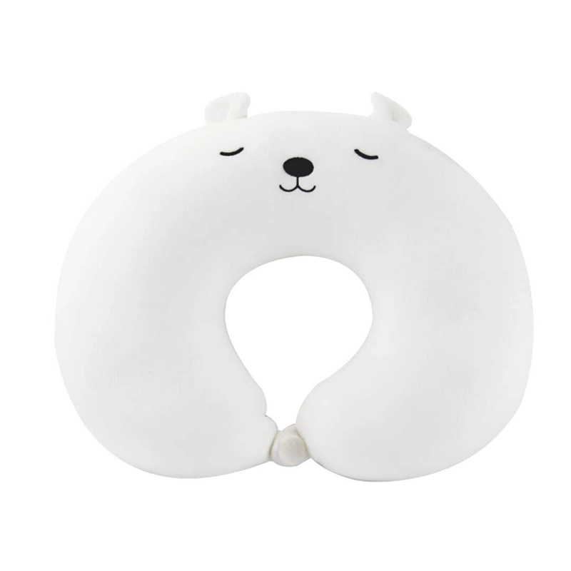 Cute Custom White Polar Bear Stuffed U Shaped Pillow Cushion