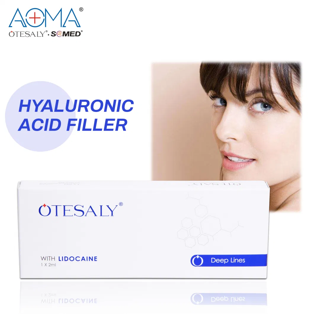 CE Approved Otesaly 2ml Deep Lines Lidocaine for Nose Bridge Cheek Chin Jawline Temples Injectable Dermal Filler Hyaluronic Acid Dermal Filler Lidocaine