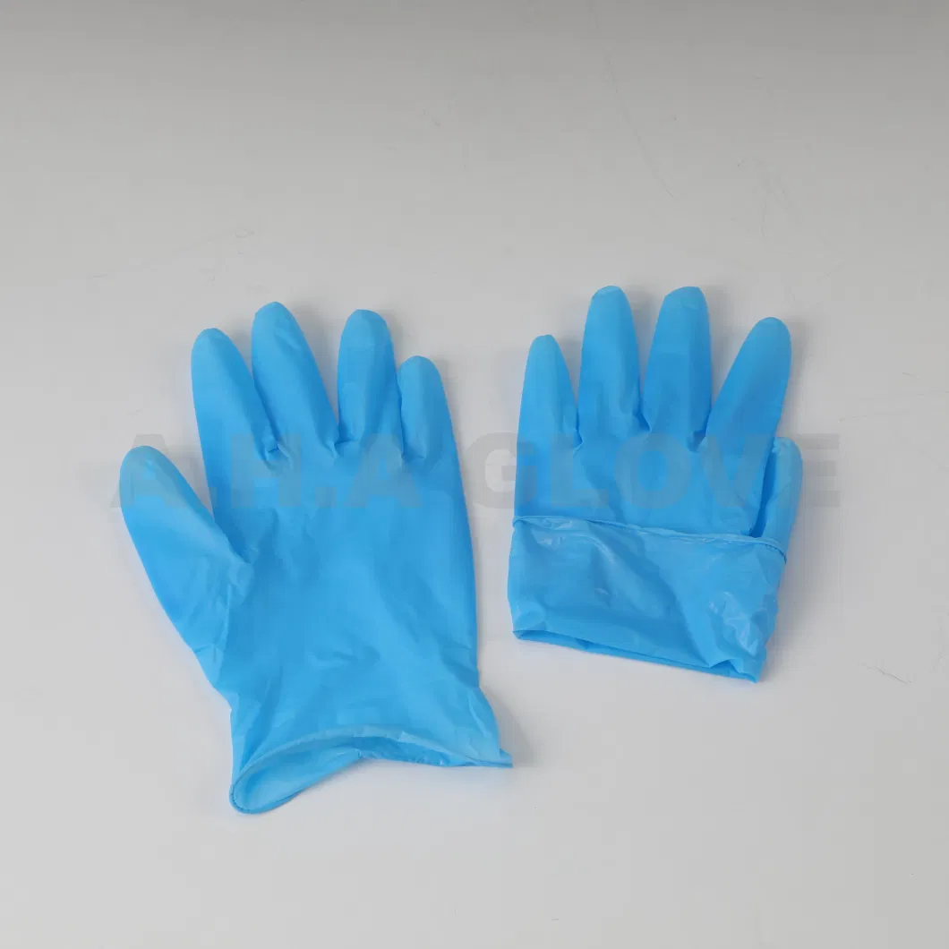 Disposable Blue Hand Protective Powder Free Vinyl Nitrile Gloves Blend Synthetic Glove