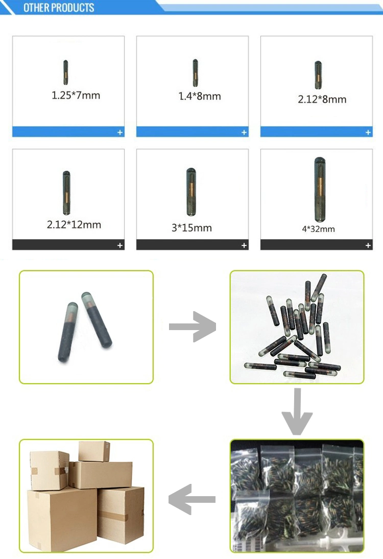 Icar Certification Tracking Animal Glass Tag with Syringe RFID Capsule Glass Tag