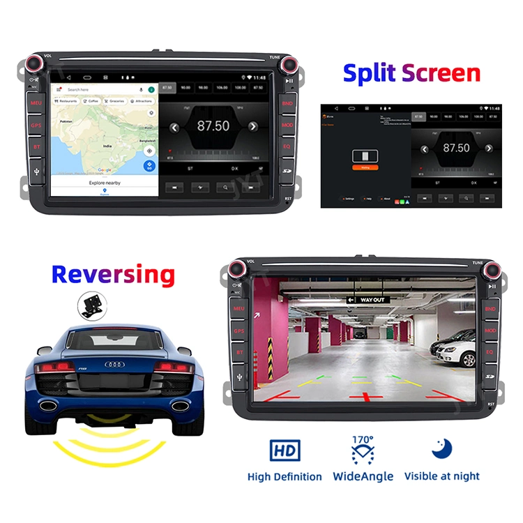 8inch Double DIN Android102+32GB Car Radio WiFi Bt GPS Carplay FM Am for VW Autoradio Car Player Navigation &amp; GPS