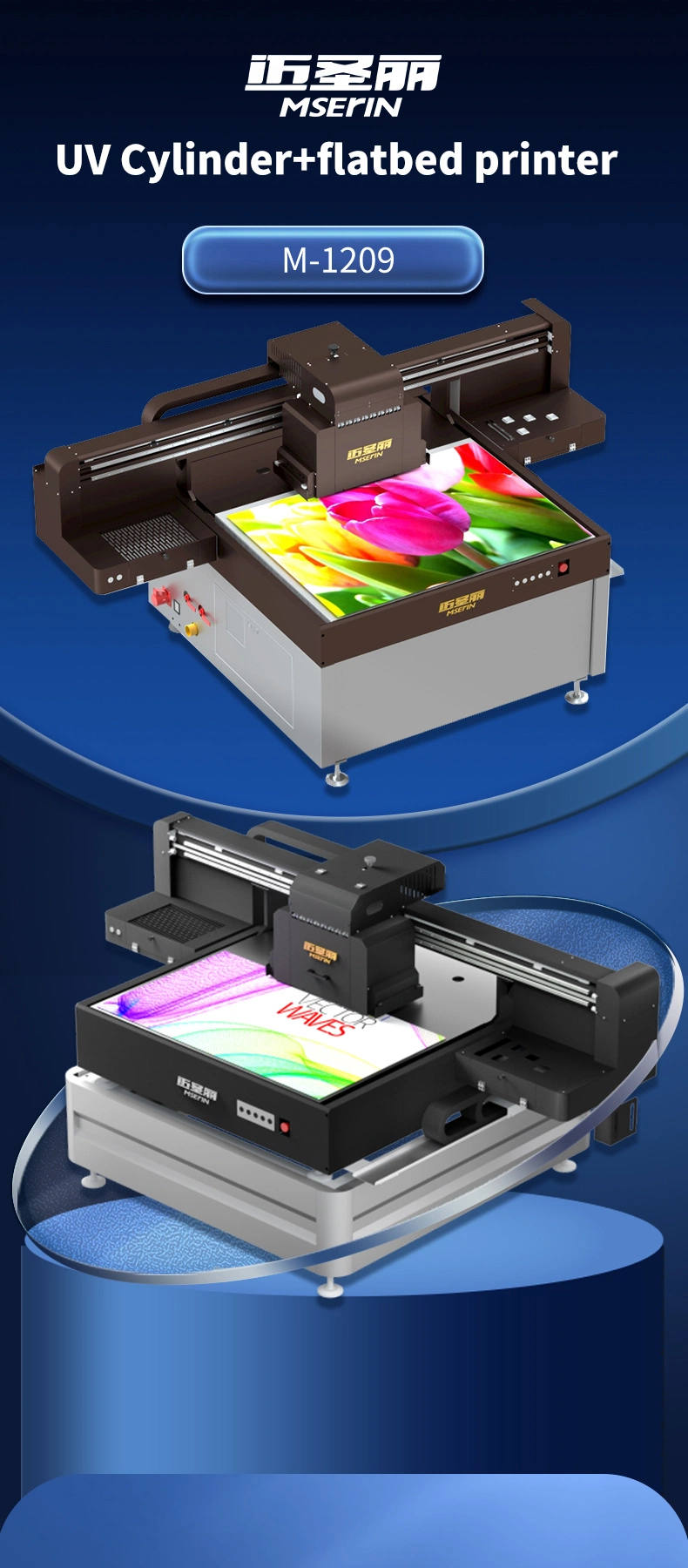 Case Reverse Light Oil CCD Visual Positioning 1209UV Printer