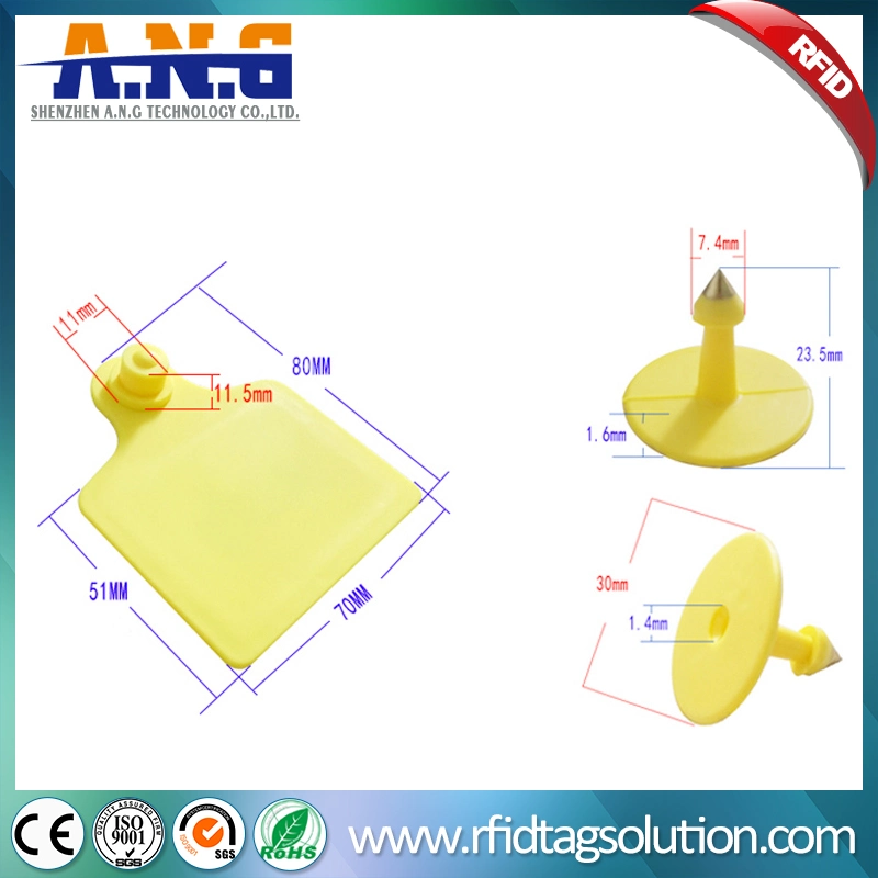 Long Range UHF RFID Animal Ear Tag for Animal Tracking