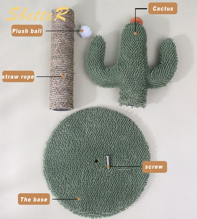 Cactus Cat Scratching Post Natural Sisal Rope Cat Climbing Tree