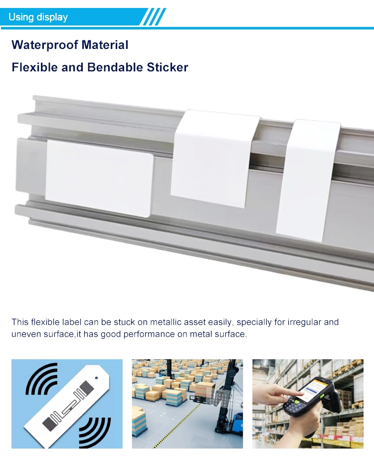 Printable RFID UHF Flexible Anti-Metal UHF RFID Tag Soft on Metal for Asset Tracking and Asset Management