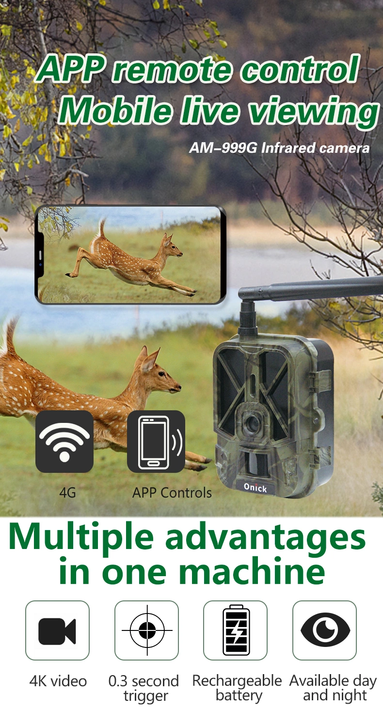 Ready to Ship Onick 4G IR Trigger Camera Hunting Game Wild Animals Trail Cameras for Security