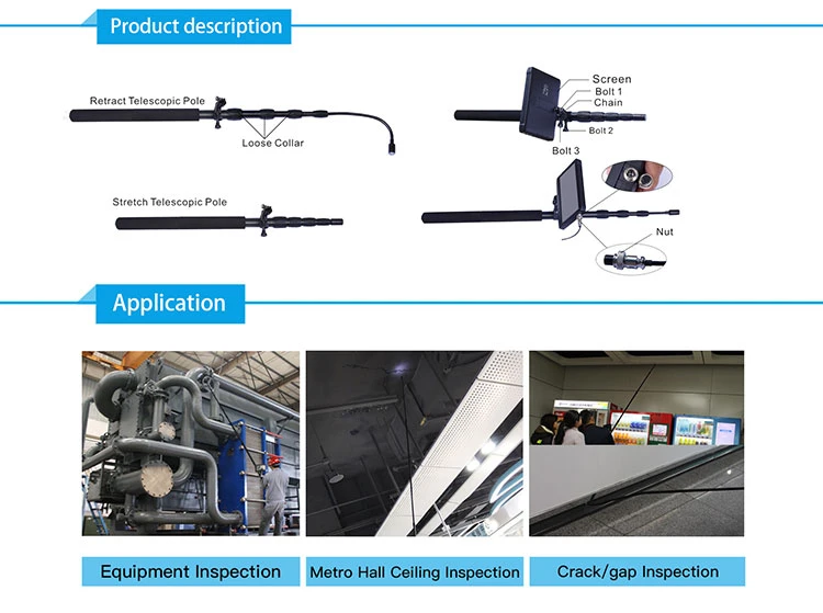 3rd Eye 1080P High Digital 5m Portable Telescopic Pole Underwater Detection Video Inspection Camera DVR System