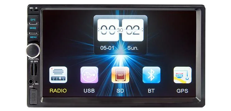 7 Inch Universal Double DIN Car Radio MP5 Player with Rearview, FM, GPS USB, Bluetooth