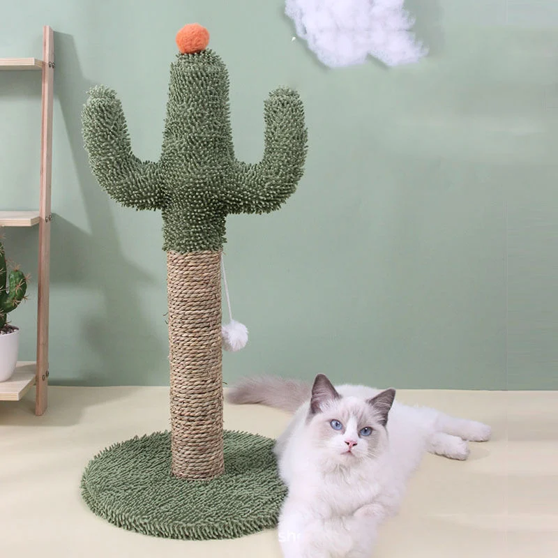 Cactus Cat Scratching Post Natural Sisal Rope Cat Climbing Tree