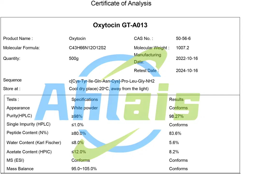 Door to Door Service Oxytocin CAS 24346-32-5 Peptide Raw Material