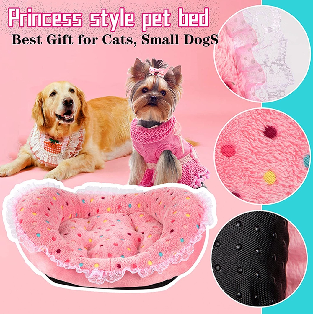 Pink Lace Ingot Modeling Warm Soft Detachable Cute Sweet Pet Cat Dog Bed