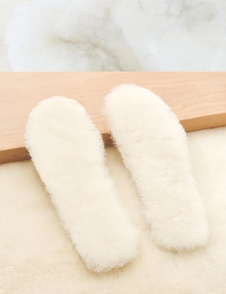 Cozy Warm Skin Friendly Genuine Sheepskin Cork Insoles for Snow Boots