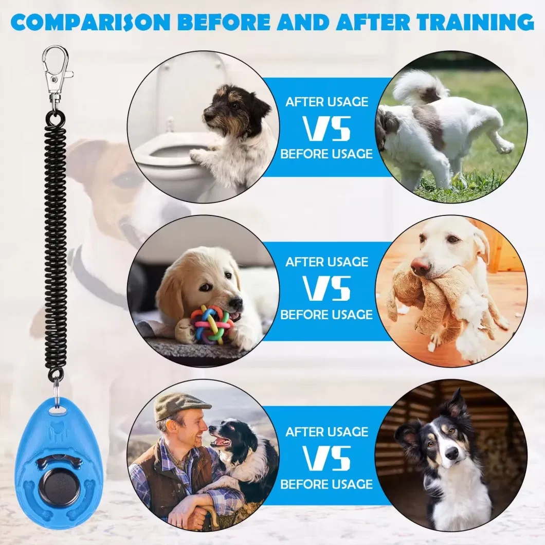 Dog Training Clickers with Wrist Strap Durable Pet Training Behavior Products for Cats Dogs Whistle and Clicker to Stop Barking