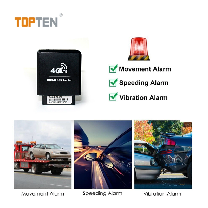 Topten Tk428-Wy 4G OBD II GPS Tracking Diagnostic Cars OBD2 GPS Tracker Vehicle Vin Number Car Driver Behavior Analysis