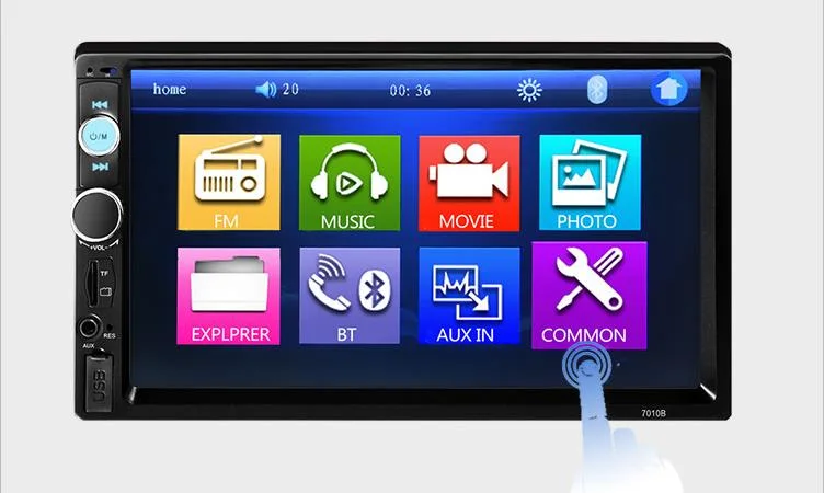 7 Inch Universal Double DIN Car video MP5 Player with Rearview, FM, GPS USB, Bluetooth