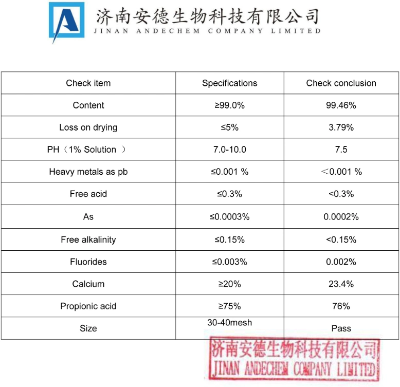 Food Grade Hot Selling Preservative Calcium Propionate CAS 4075-81-4