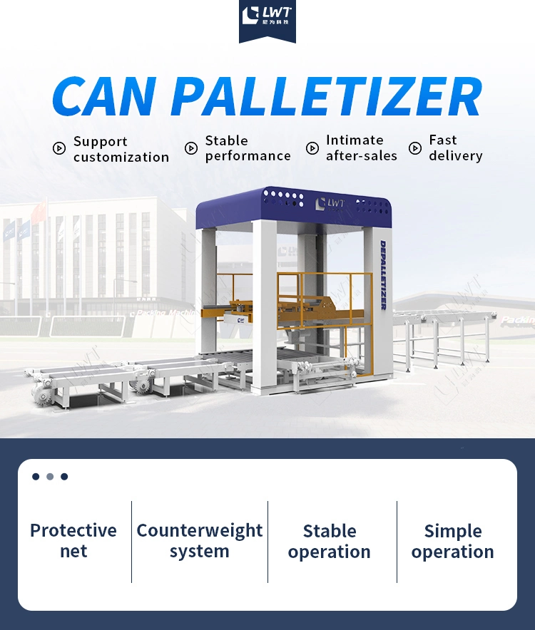 Top Quality CE Made in China Fully Automatic Palletizer Machine for Tin Can Animal Feed Palletizer