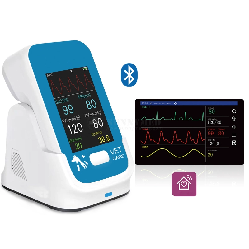 Sy-Am6200 Vet 2.8 Inch Monitor Model Vitales Multi Parameter Veterinary Vital Sign Monitor Animal Use with Wireless Charger