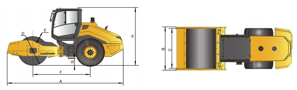 Liugong 14ton Mini Sheep Feet Road Roller Compactor Clg6114e in Stock