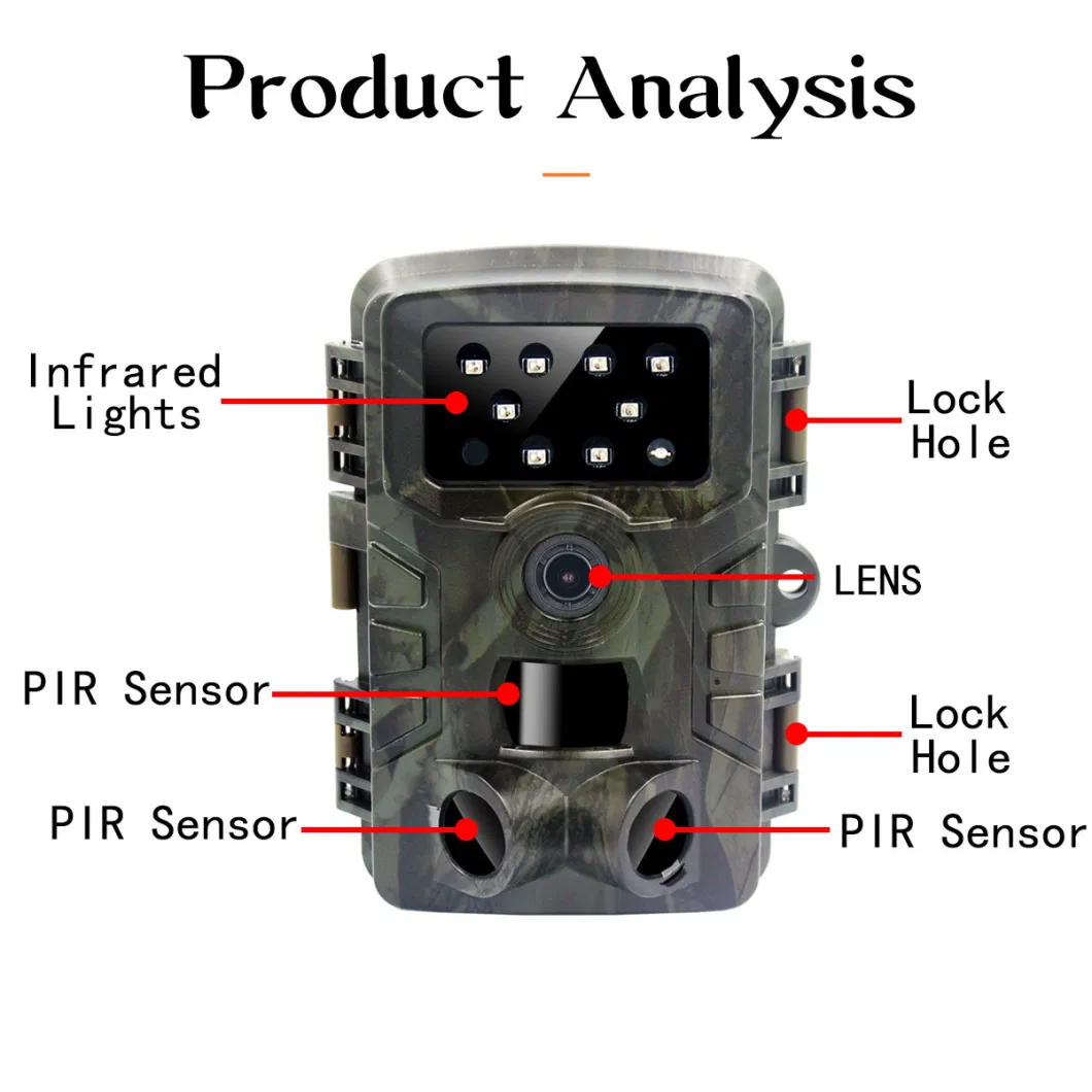 20MP Outdoor Wildlife Digital Trail Hunting Camera with Dual PIR Motion Sensor 2 Inch TFT LCD Display Polar Low Temperature (pr700)