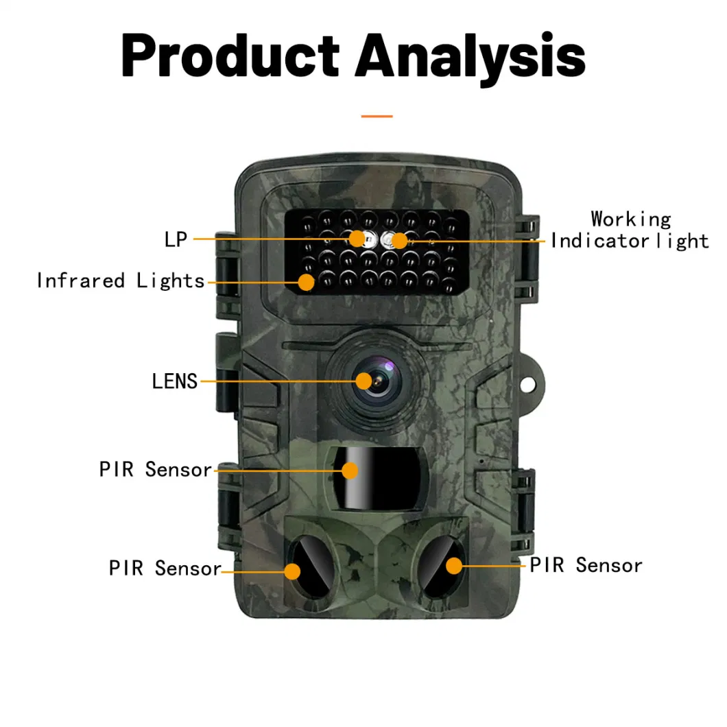 20MP Outdoor Wildlife Digital Trail Hunting Camera with Dual PIR Motion Sensor 2 Inch TFT LCD Display Polar Low Temperature (pr700)