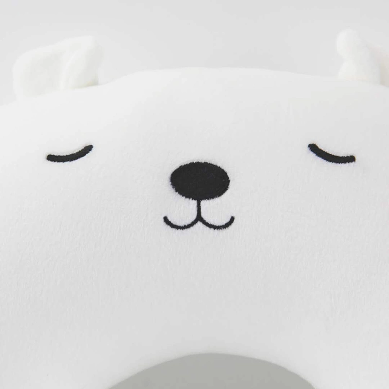 Cute Custom White Polar Bear Stuffed U Shaped Pillow Cushion