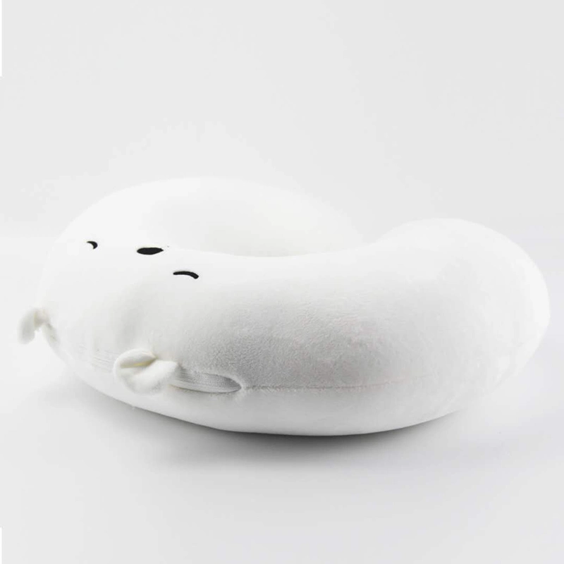 Cute Custom White Polar Bear Stuffed U Shaped Pillow Cushion