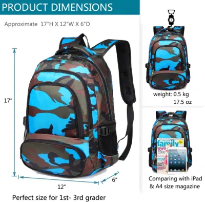 School Backpack, Camouflage Color Backpack for Boys School Bookbag Casual Daypack