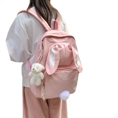 High Capacity Kawaii Cute Junior High School Schoolbag Cartoon Rabbit Ears Backpack