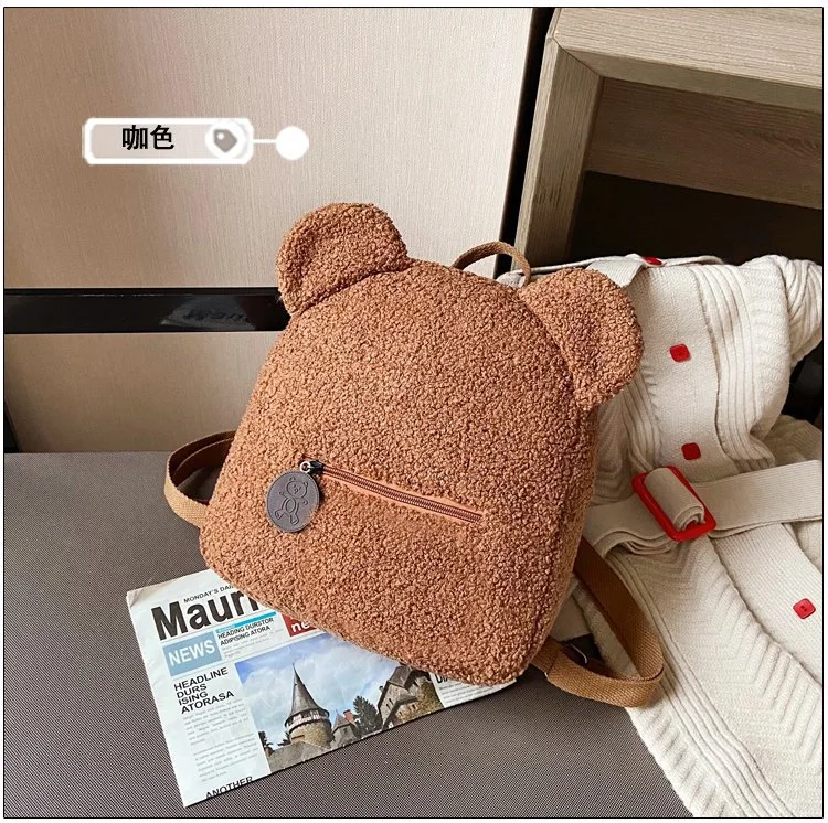 Fashion Bag Toddler Kids School Book Bags Teddy Bear Plush Backpack Cartoon Unisex Bookbag Plush