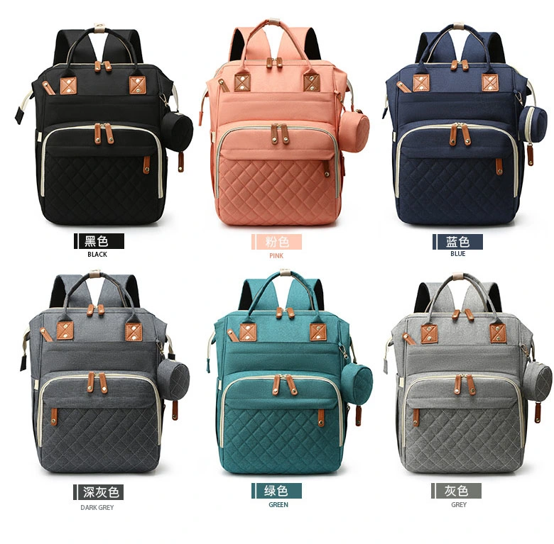 Wholesale Custom Waterproof Travel Mummy Baby Diaper Bag Backpack with Changing Bed