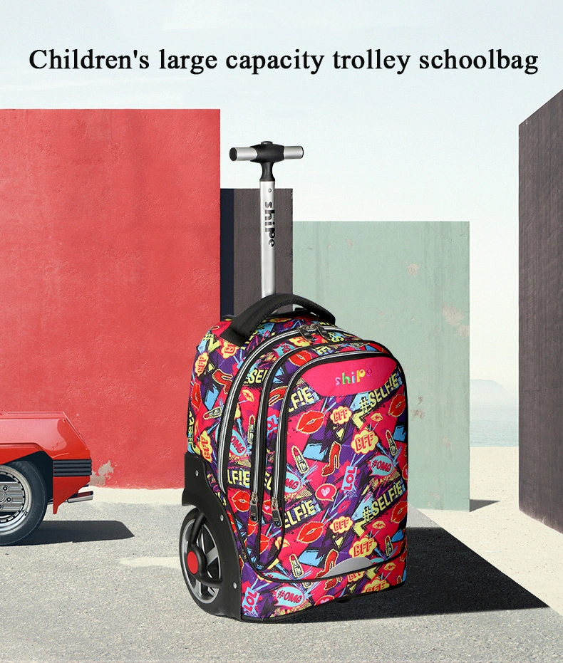 Kids Fashion School Wheels Backpack for Student School Trolley Bags