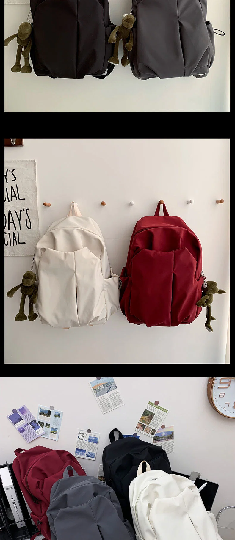 Nylon Backpacks Large Capacity High School Teens School Bags Laptop Backpack Hiking Travel Notebook School Bag Femelle