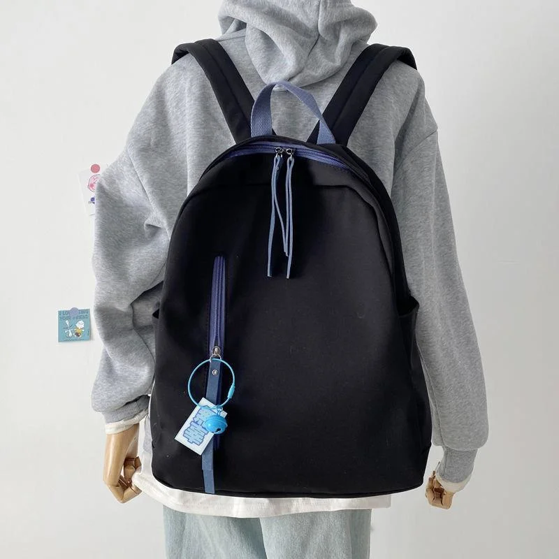 (WD6267) Simple Schoolbag Female Junior High School Students High Appearance Level Backpack High School College Students Large Capacity Backpack