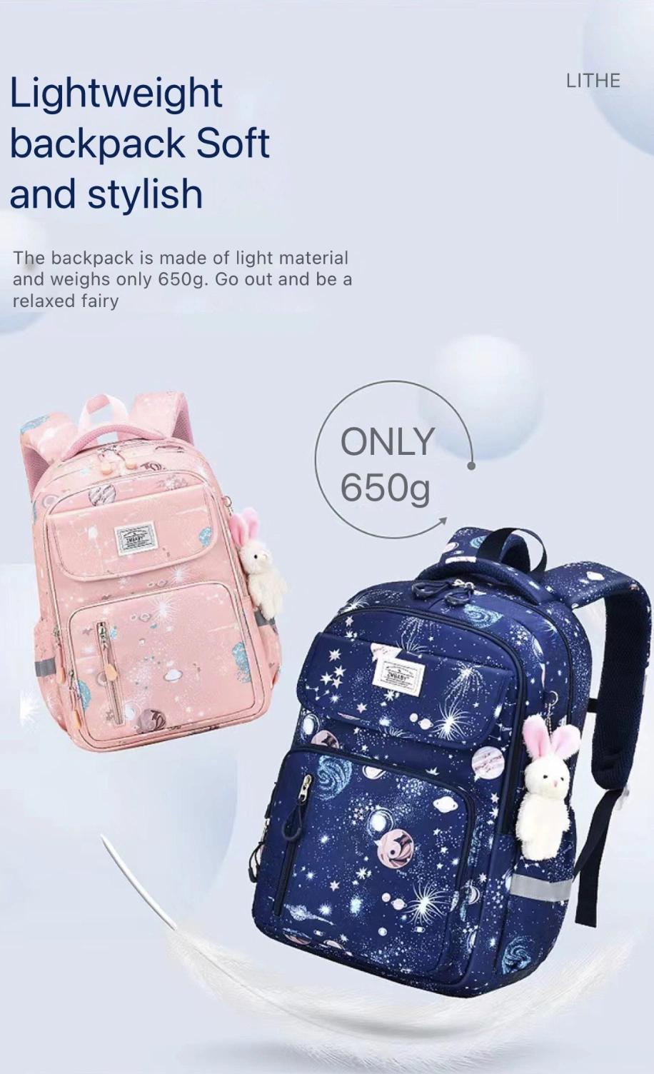 New Fashion Waterproof Comfortable and Lightweight Cute School Backpack for Kids and Teens