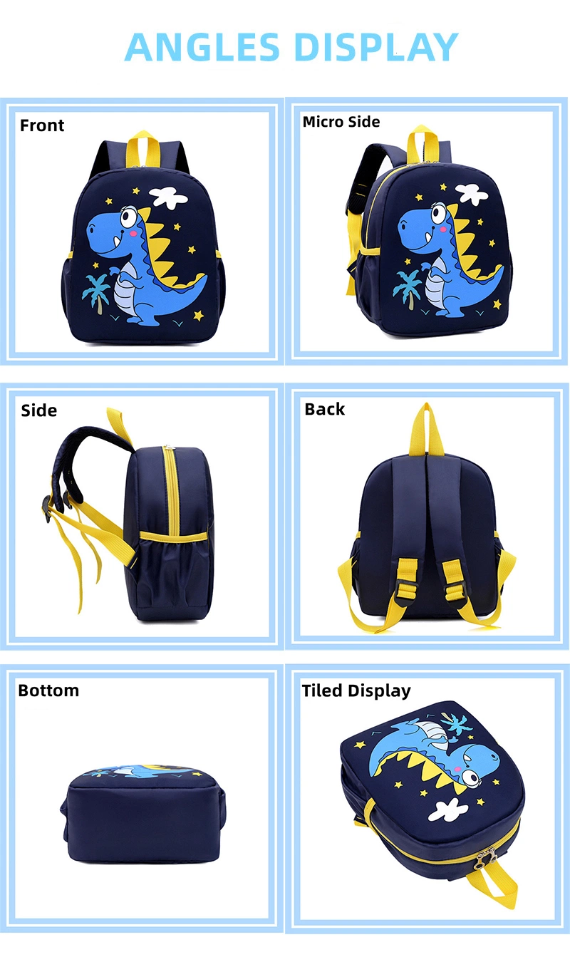 2024 Cute Nylon Kids School Bag Children Shoulders Lightening Backpack Cartoon Printing