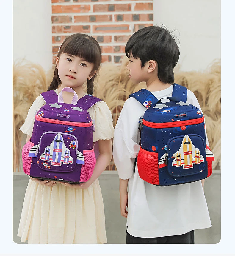 Kids Use Purple Navy Blue Backpack for Girls Boys Waterproof Eco-Friendly Material Baby Bag