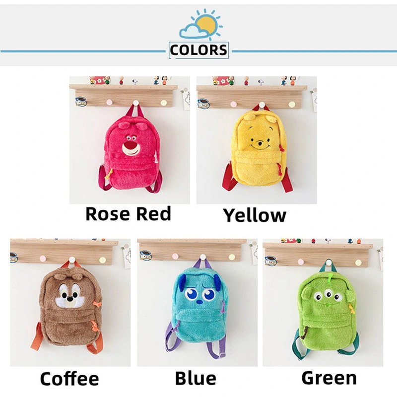 Kids Cartoon School Bag Soft Plush School Backpack Boys Girls Baby