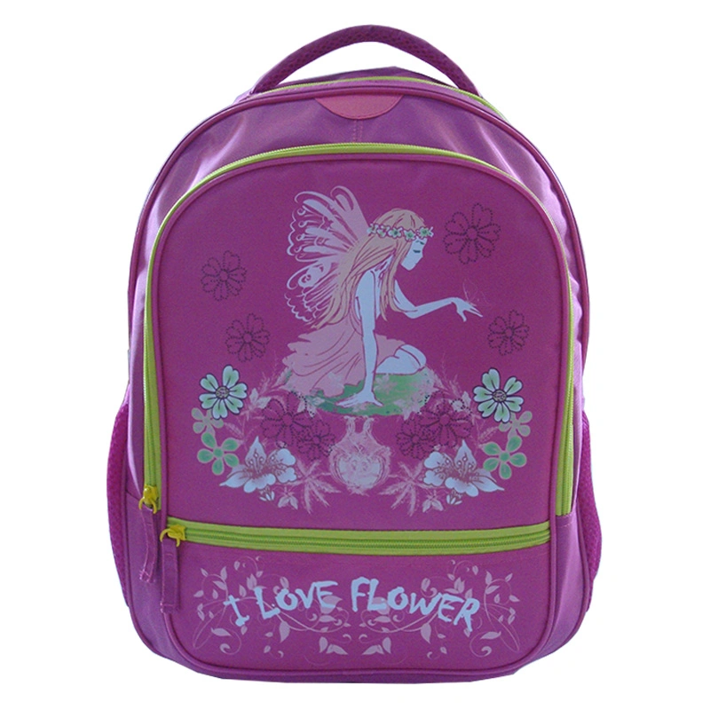 Promotional Custom Pink Girl&prime;s School Book Bag Backpack