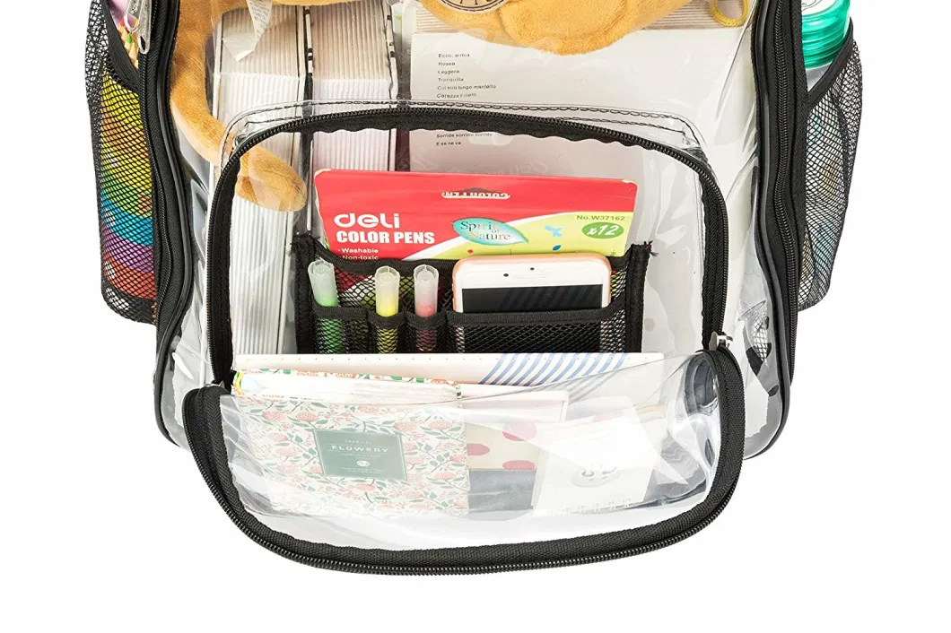 Trolley Clear Transparent PVC School Backpack for School, Security, and Sporting Events