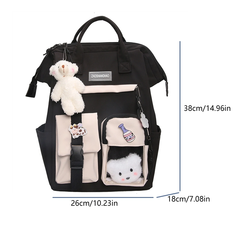 Nylon School Bags for Teenage Girls Kawaii College Student Kids Book