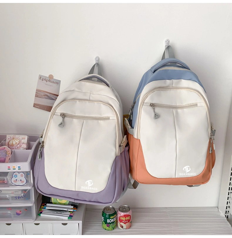 Schoolbag Female New Large Capacity Junior High School High School Backpack Male Light Day System Simple Fashion Port Style Backpack