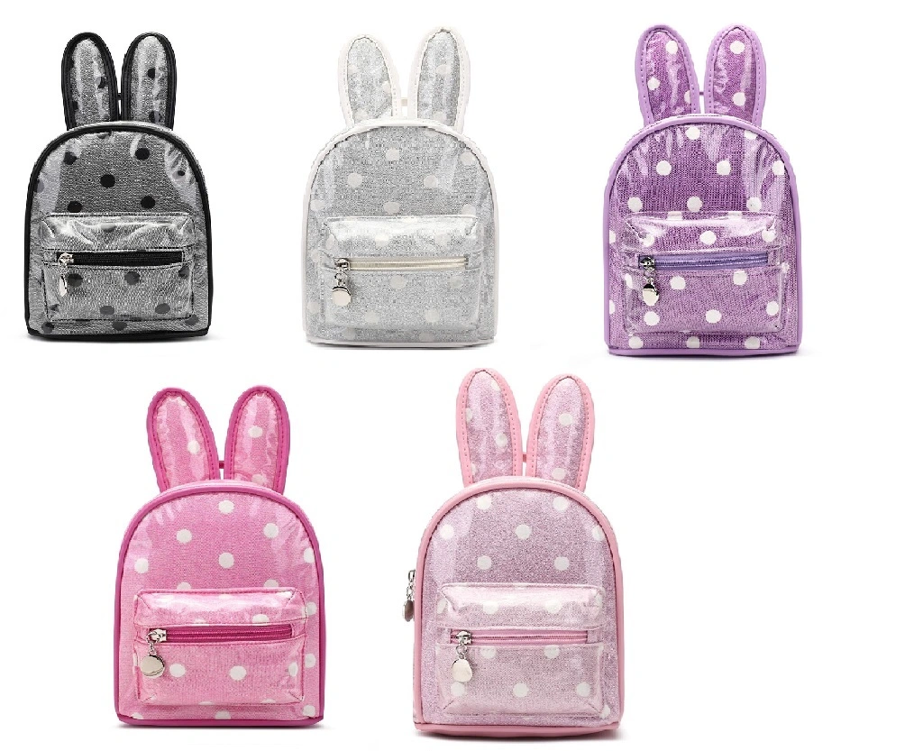 Cute Rabbit Ears Kids Children Girls Backpack Small PU Printing Pattern School Bags Kids Backpack