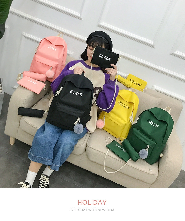 Three-Piece Backpack New Fashion Student Backpack Large Capacity Travel Bag