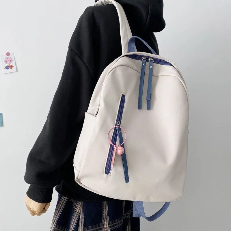 (WD6267) Simple Schoolbag Female Junior High School Students High Appearance Level Backpack High School College Students Large Capacity Backpack