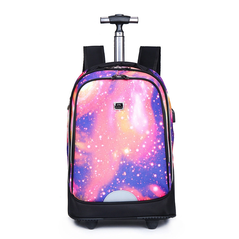 Big Capacity Compact Wheeled Laptop Trolley Backpack Teens