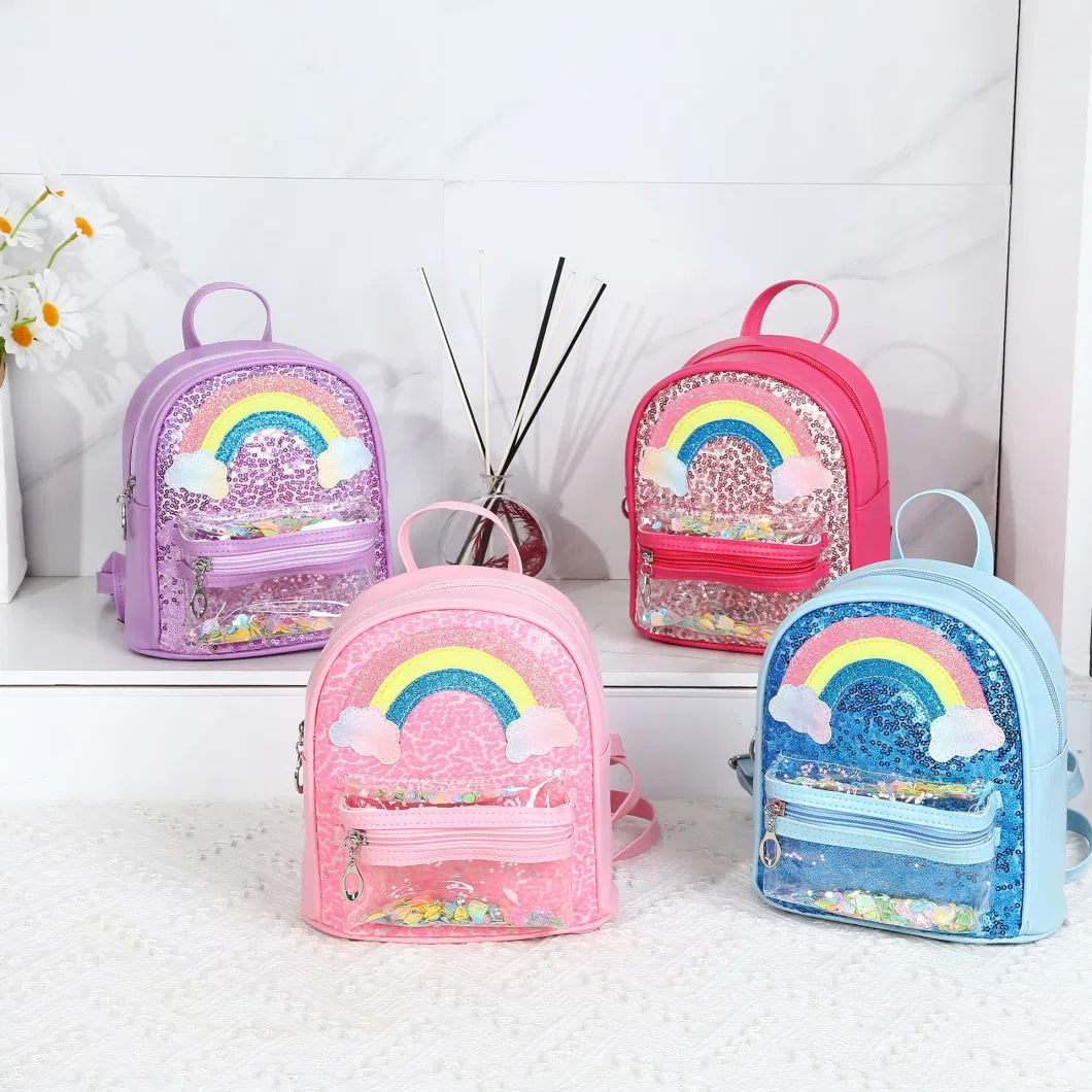 Factory Custom Cute Small Girl Sequin School Bags Kids Backpack for Kids