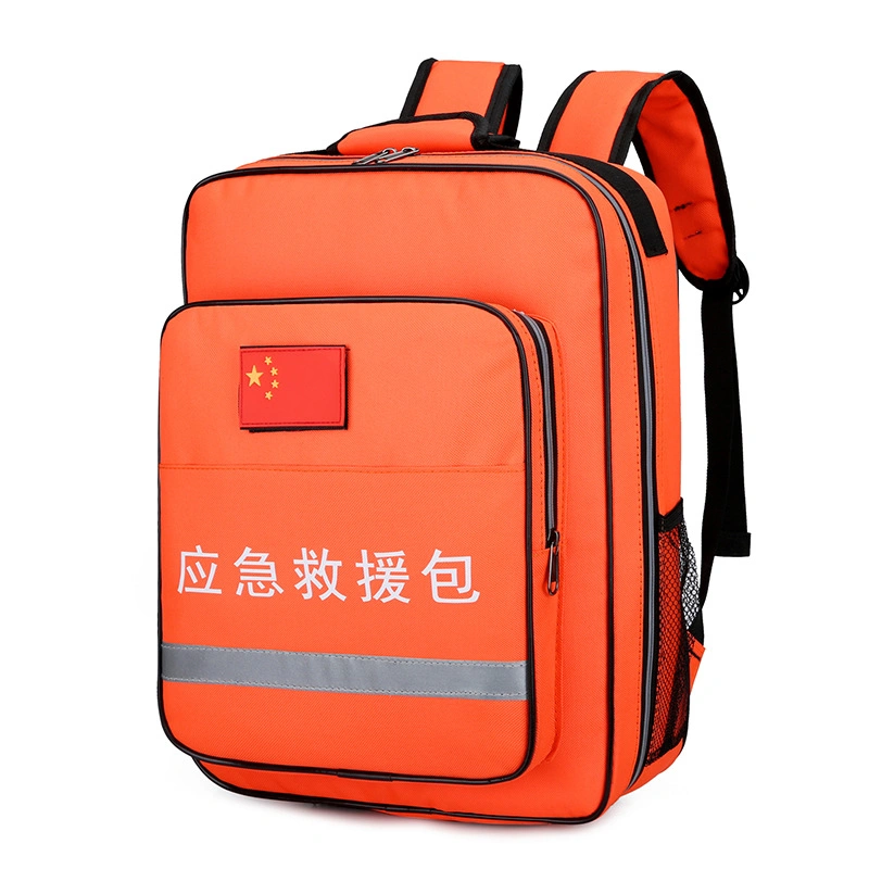 Emergency Waterproof Fire Rescue Civil Defence Kit Family Emergency Reflect Light Backpack