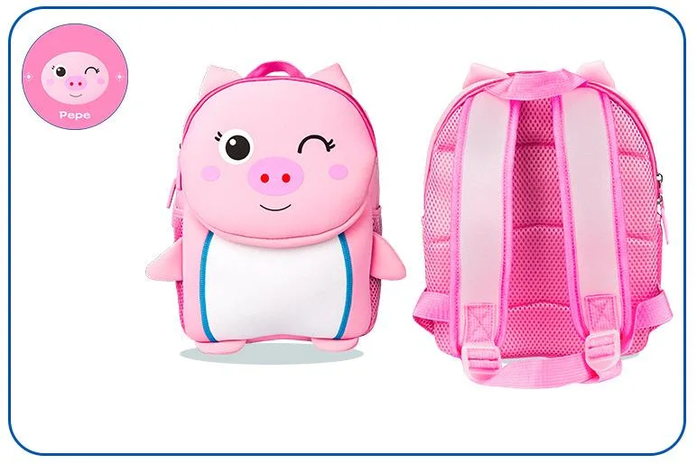 Girls Boys Backpack Bags 3D Cute Cartoon Animal Neoprene Kindergarten School Bag for School Children Waterproof