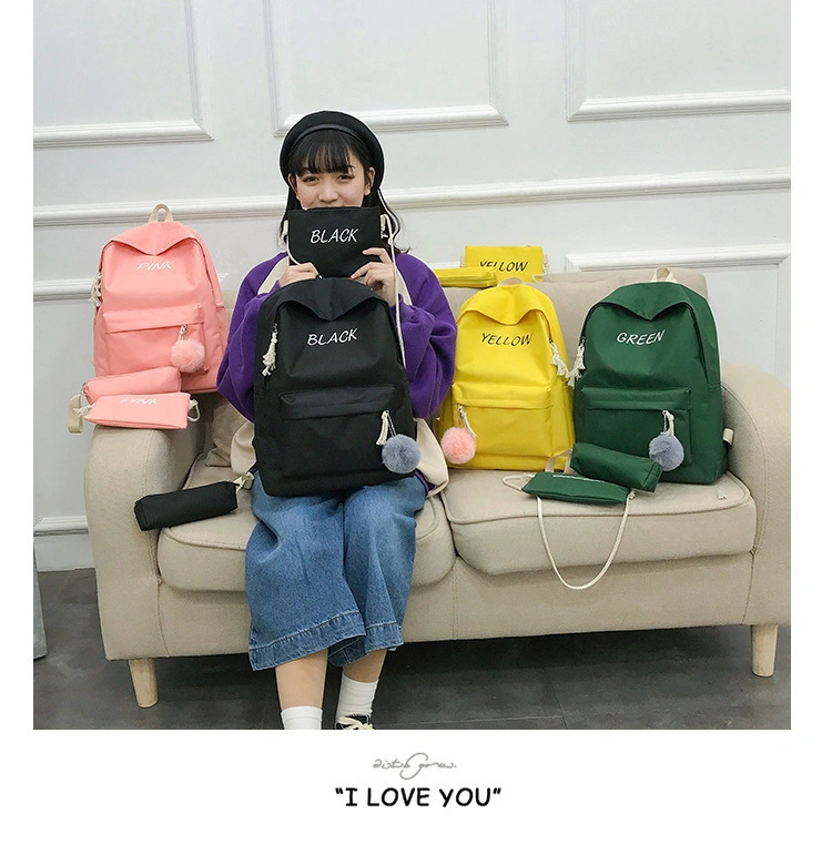 Three-Piece Backpack New Fashion Student Backpack Large Capacity Travel Bag